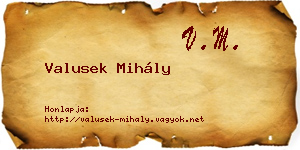 Valusek Mihály névjegykártya