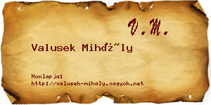 Valusek Mihály névjegykártya